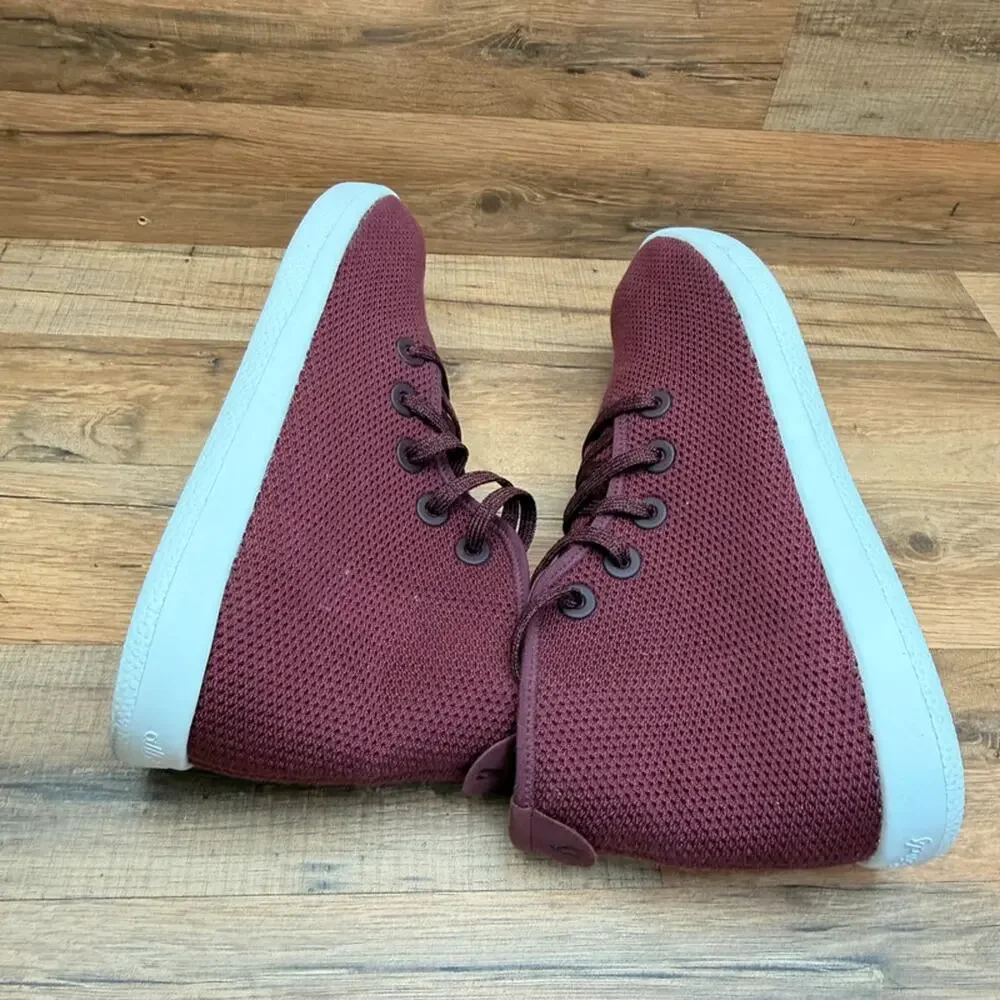 Allbirds Tree Toppers TT Shoes men Size 11 High Top Maroon Comfort Casual